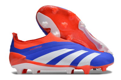 Men's Adidas Predator Elite Laceless FG Firm Ground Low-Tops Football Boots - Blue/White/Red