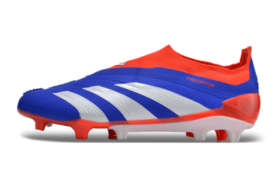 Men's Adidas Predator Elite Laceless FG Firm Ground Low-Tops Football Boots - Blue/White/Red