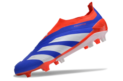 Men's Adidas Predator Elite Laceless FG Firm Ground Low-Tops Football Boots - Blue/White/Red
