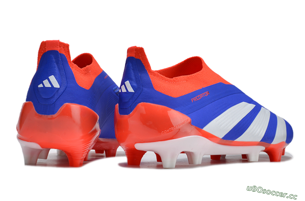 Men's Adidas Predator Elite Laceless FG Firm Ground Low-Tops Football Boots - Blue/White/Red 6
