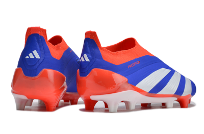 Men's Adidas Predator Elite Laceless FG Firm Ground Low-Tops Football Boots - Blue/White/Red