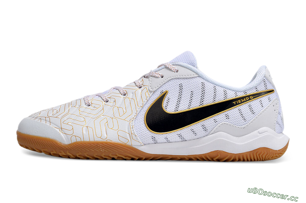 Men's Nike Tiempo Legend 10 Academy IC Indoor & Futsal Low-Tops Football Shoes - White/Gold/Black 0