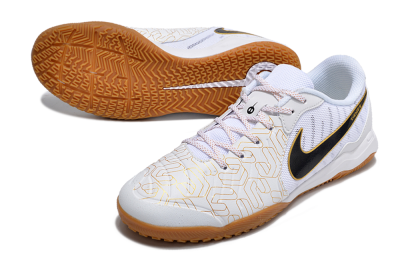Men's Nike Tiempo Legend 10 Academy IC Indoor & Futsal Low-Tops Football Shoes - White/Gold/Black