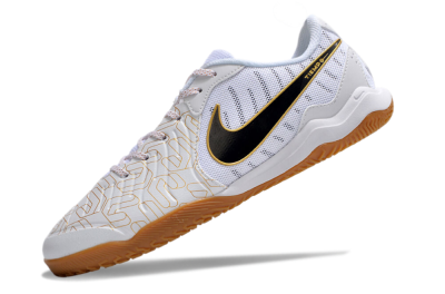 Men's Nike Tiempo Legend 10 Academy IC Indoor & Futsal Low-Tops Football Shoes - White/Gold/Black