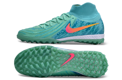 Men's Nike Phantom Luna Elite NU TF Artificial Turf High-Tops Football Shoes - Green/Pink/Orange