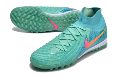 Men's Nike Phantom Luna Elite NU TF Artificial Turf High-Tops Football Shoes - Green/Pink/Orange