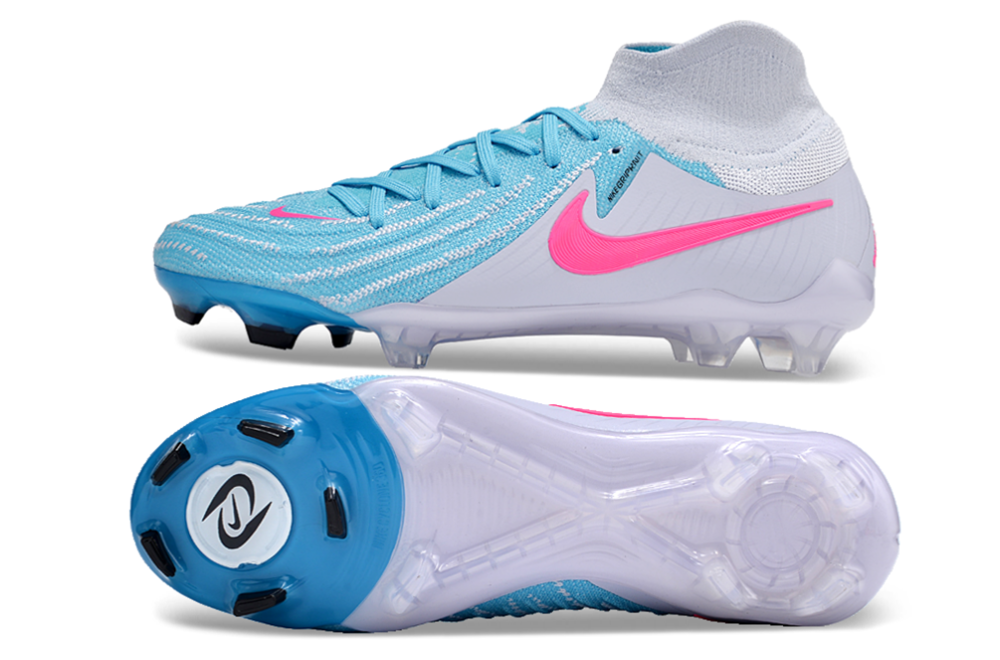 Men's Nike Phantom Luna Elite NU FG Firm Ground High-Tops Football Boots - Jade/White/Pink 1