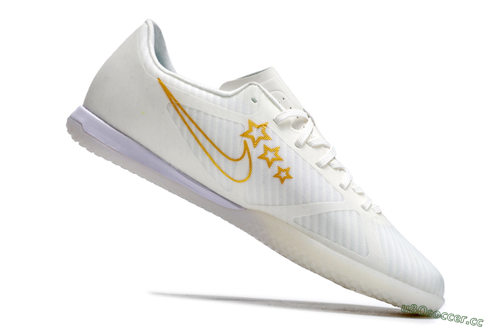 Men's Nike Air Zoom Mercurial Vapor 15 Academy IC Indoor & Futsal Low-Tops Football Shoes - White/Gold/Jade/Blue 4