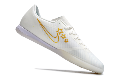 Men's Nike Air Zoom Mercurial Vapor 15 Academy IC Indoor & Futsal Low-Tops Football Shoes - White/Gold/Jade/Blue