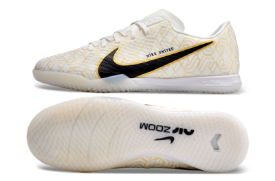 Men's Nike Air Zoom Mercurial Vapor 15 Academy IC Indoor & Futsal Low-Tops Football Shoes - White/Gold/Black