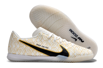 Men's Nike Air Zoom Mercurial Vapor 15 Academy IC Indoor & Futsal Low-Tops Football Shoes - White/Gold/Black