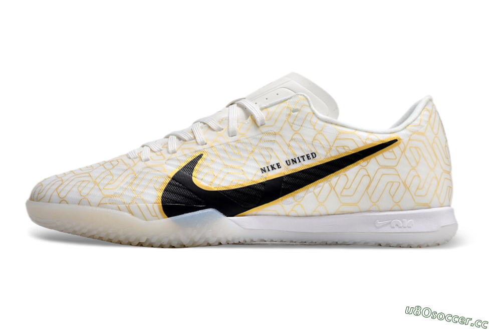Men's Nike Air Zoom Mercurial Vapor 15 Academy IC Indoor & Futsal Low-Tops Football Shoes - White/Gold/Black 0