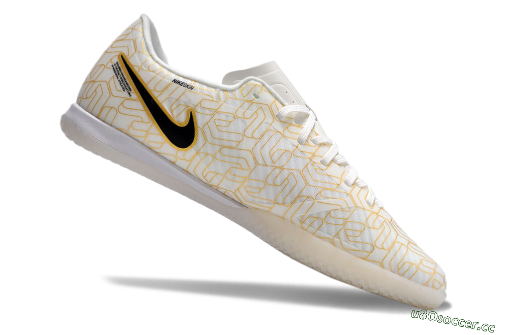 Men's Nike Air Zoom Mercurial Vapor 15 Academy IC Indoor & Futsal Low-Tops Football Shoes - White/Gold/Black 4