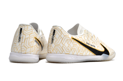 Men's Nike Air Zoom Mercurial Vapor 15 Academy IC Indoor & Futsal Low-Tops Football Shoes - White/Gold/Black
