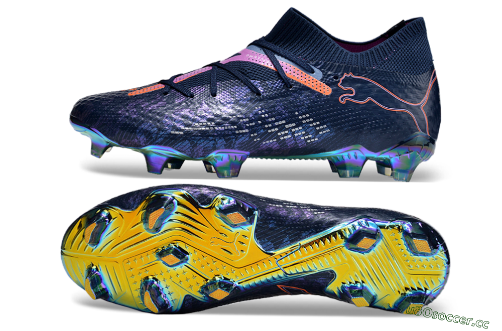 Men's Puma Future Ultimate FG Firm Ground Low-Tops Football Boots - Blue/Pink/Orange/Gold 1