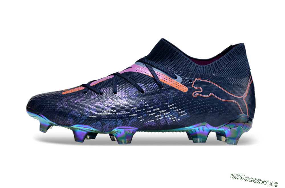 Men's Puma Future Ultimate FG Firm Ground Low-Tops Football Boots - Blue/Pink/Orange/Gold 0