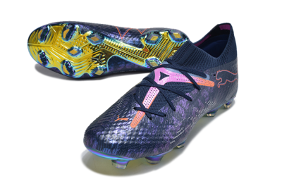 Men's Puma Future Ultimate FG Firm Ground Low-Tops Football Boots - Blue/Pink/Orange/Gold
