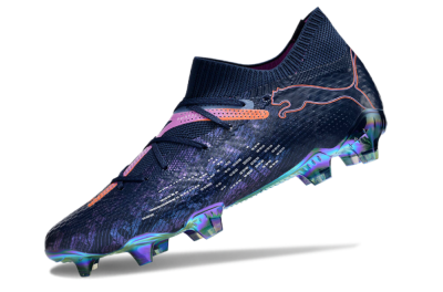 Men's Puma Future Ultimate FG Firm Ground Low-Tops Football Boots - Blue/Pink/Orange/Gold