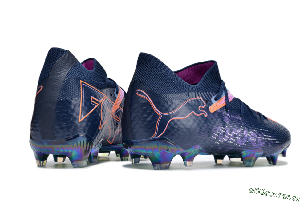 Men's Puma Future Ultimate FG Firm Ground Low-Tops Football Boots - Blue/Pink/Orange/Gold 6