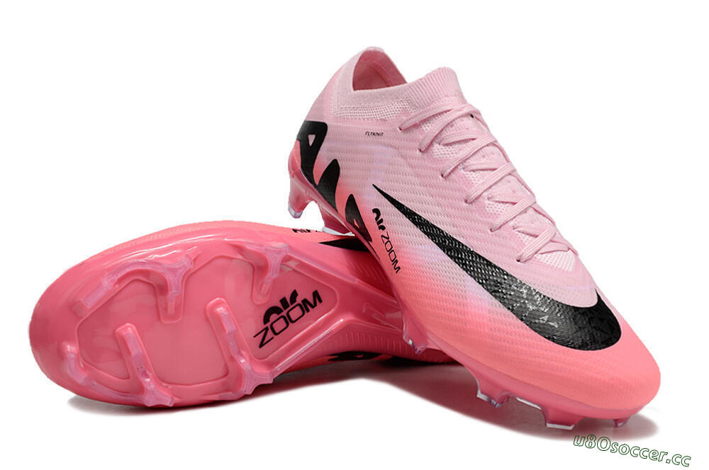 Men's Nike Air Zoom Mercurial Vapor 15 Elite FG Firm Ground Low-Tops Football Boots - Pink/Black 3