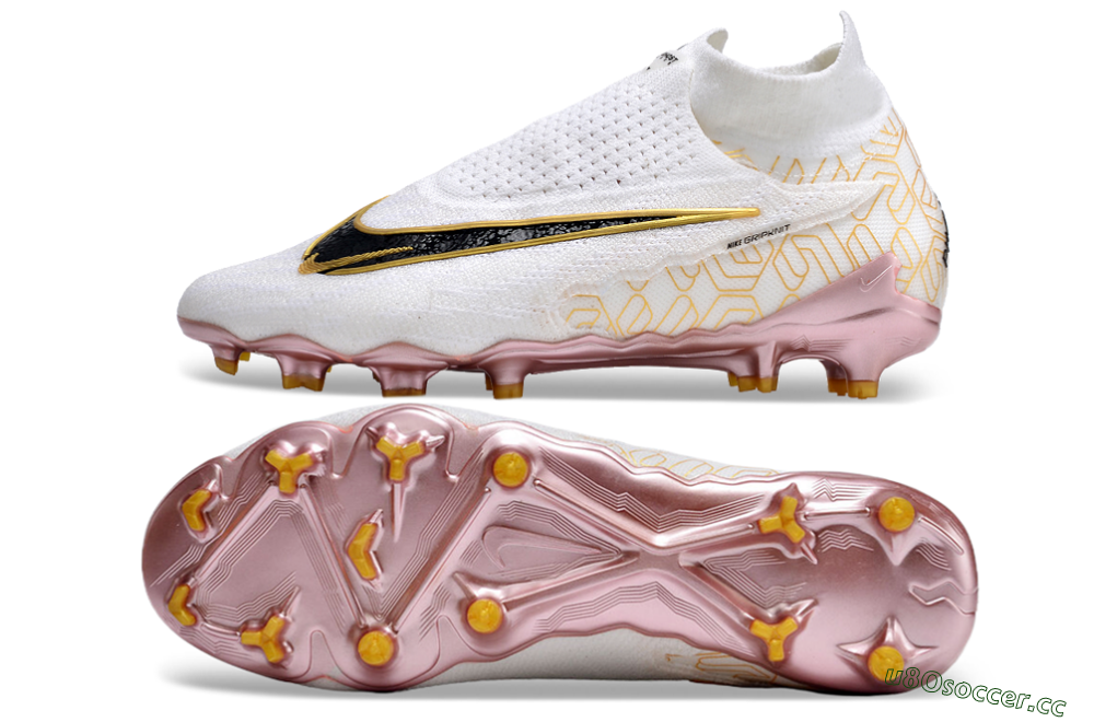 Men's Nike Phantom GX Elite DF Link United Golden Pack FG Firm Ground High-Tops Football Boots - White/Metallic Gold/Black 1