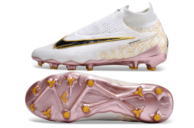 Men's Nike Phantom GX Elite DF Link United Golden Pack FG Firm Ground High-Tops Football Boots - White/Metallic Gold/Black
