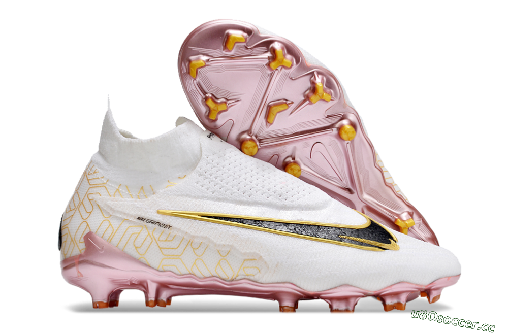 Men's Nike Phantom GX Elite DF Link United Golden Pack FG Firm Ground High-Tops Football Boots - White/Metallic Gold/Black 2