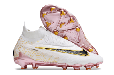 Men's Nike Phantom GX Elite DF Link United Golden Pack FG Firm Ground High-Tops Football Boots - White/Metallic Gold/Black