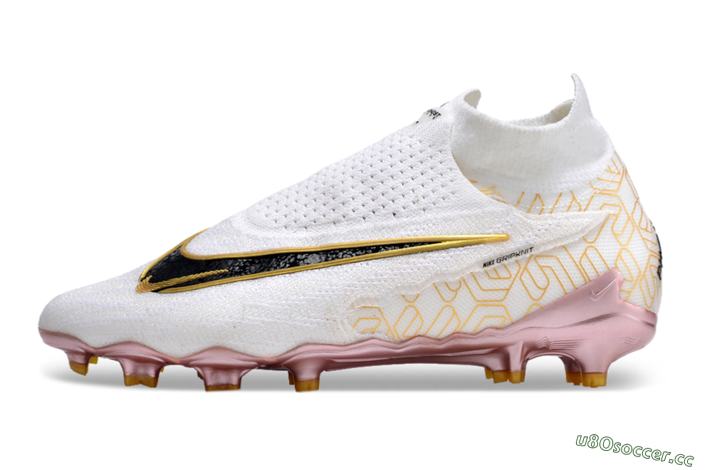 Men's Nike Phantom GX Elite DF Link United Golden Pack FG Firm Ground High-Tops Football Boots - White/Metallic Gold/Black 0
