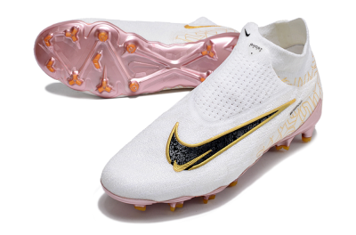 Men's Nike Phantom GX Elite DF Link United Golden Pack FG Firm Ground High-Tops Football Boots - White/Metallic Gold/Black