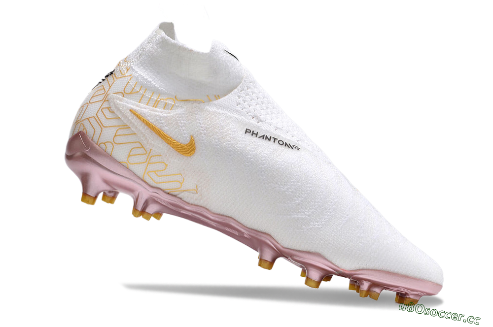 Men's Nike Phantom GX Elite DF Link United Golden Pack FG Firm Ground High-Tops Football Boots - White/Metallic Gold/Black 4