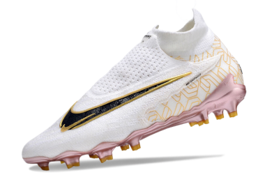 Men's Nike Phantom GX Elite DF Link United Golden Pack FG Firm Ground High-Tops Football Boots - White/Metallic Gold/Black