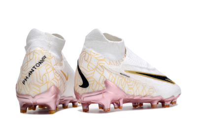 Men's Nike Phantom GX Elite DF Link United Golden Pack FG Firm Ground High-Tops Football Boots - White/Metallic Gold/Black