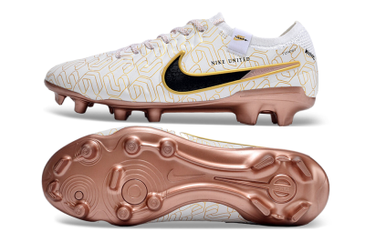 Men's Nike Tiempo Legend 10 Elite FG Firm Ground Low-Tops Football Boots - White/Gold/Black