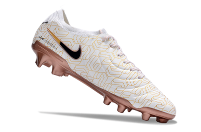 Men's Nike Tiempo Legend 10 Elite FG Firm Ground Low-Tops Football Boots - White/Gold/Black