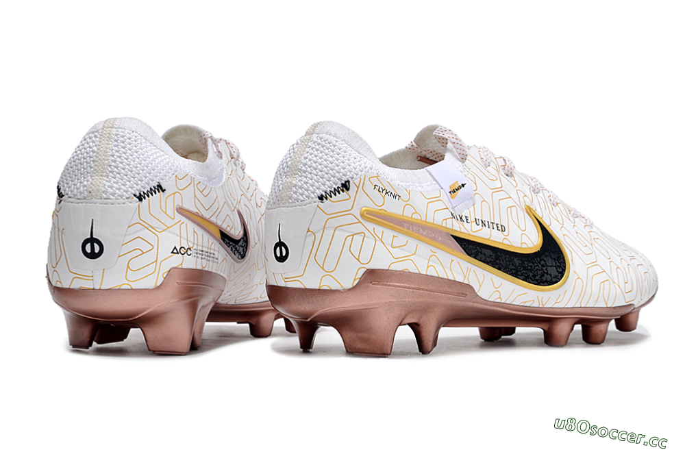 Men's Nike Tiempo Legend 10 Elite FG Firm Ground Low-Tops Football Boots - White/Gold/Black 6