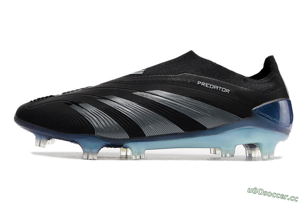 Men's Adidas Predator 24 Elite LL FG Firm Ground Low-Tops Football Boots - Black/Silver/Jade 0