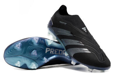 Men's Adidas Predator 24 Elite LL FG Firm Ground Low-Tops Football Boots - Black/Silver/Jade