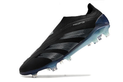 Men's Adidas Predator 24 Elite LL FG Firm Ground Low-Tops Football Boots - Black/Silver/Jade