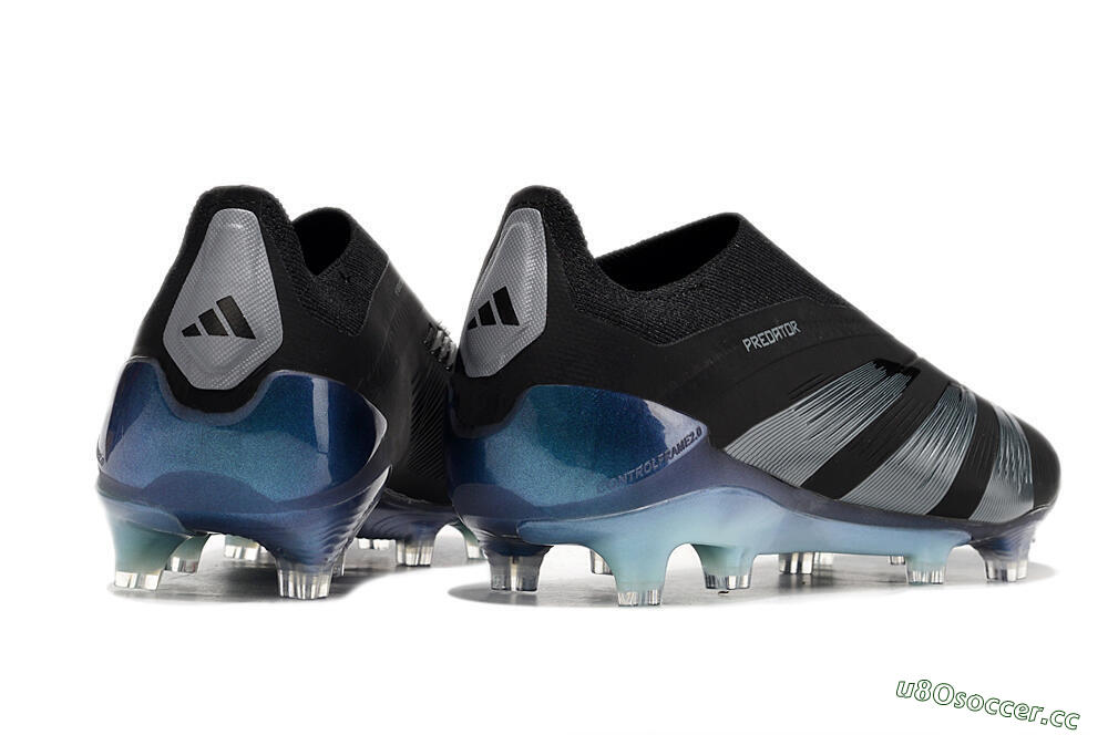 Men's Adidas Predator 24 Elite LL FG Firm Ground Low-Tops Football Boots - Black/Silver/Jade 6