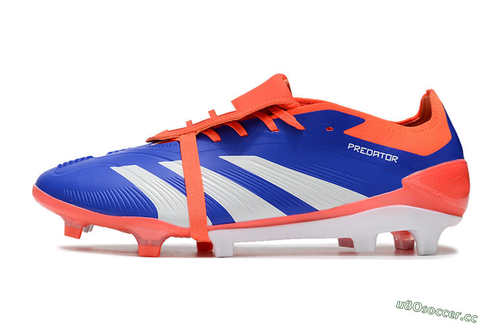 Men's Adidas Predator Elite Foldover Tongue FG Firm Ground Low-Tops Football Boots - Blue/Red/White 0