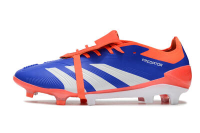 Men's Adidas Predator Elite Foldover Tongue FG Firm Ground Low-Tops Football Boots - Blue/Red/White