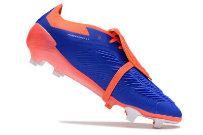 Men's Adidas Predator Elite Foldover Tongue FG Firm Ground Low-Tops Football Boots - Blue/Red/White