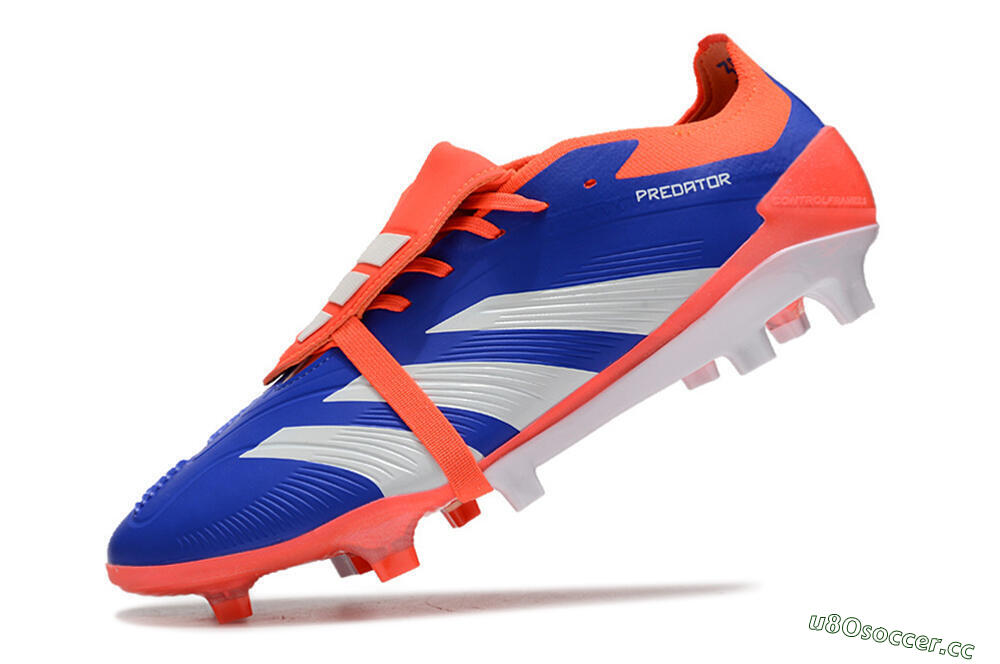 Men's Adidas Predator Elite Foldover Tongue FG Firm Ground Low-Tops Football Boots - Blue/Red/White 5