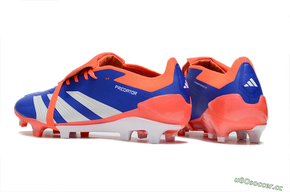 Men's Adidas Predator Elite Foldover Tongue FG Firm Ground Low-Tops Football Boots - Blue/Red/White 6