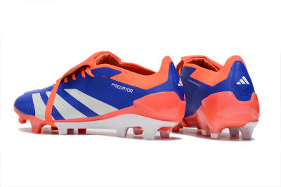 Men's Adidas Predator Elite Foldover Tongue FG Firm Ground Low-Tops Football Boots - Blue/Red/White