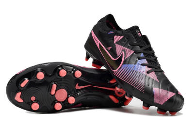 Men's Nike Tiempo Legend 10 Elite FG Firm Ground Low-Tops Football Boots - Black/Pink/Blue
