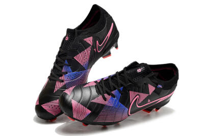 Men's Nike Tiempo Legend 10 Elite FG Firm Ground Low-Tops Football Boots - Black/Pink/Blue