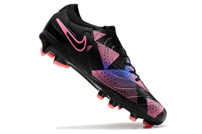 Men's Nike Tiempo Legend 10 Elite FG Firm Ground Low-Tops Football Boots - Black/Pink/Blue