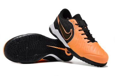 Men's Nike Tiempo Legend 10 Elite IC Indoor & Futsal Low-Tops Football Shoes - Orange/Black/White